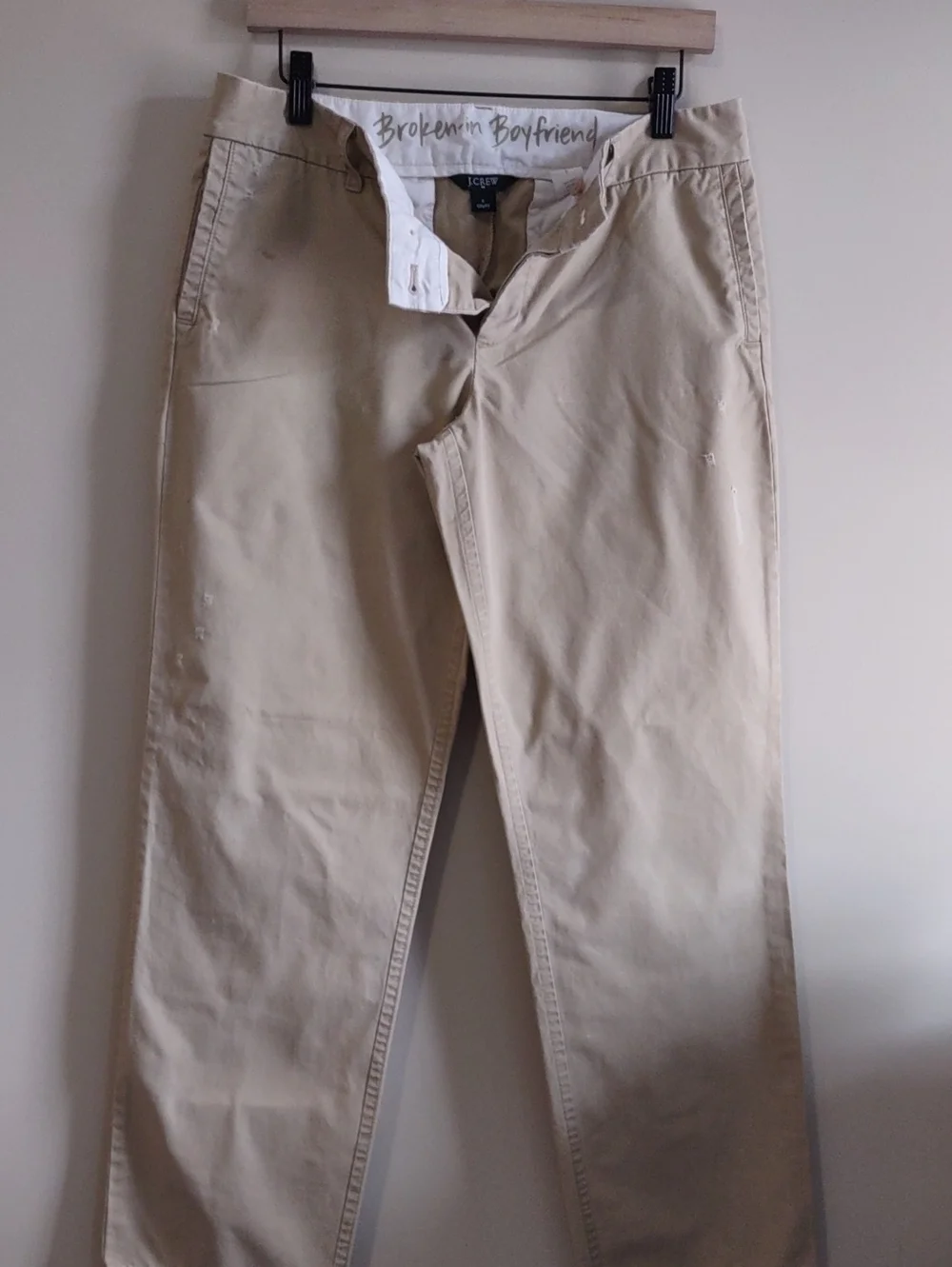 J.Crew Broken-In Boyfriend Khaki Chino Pants Tan Beige Size 6. Excellent Cond